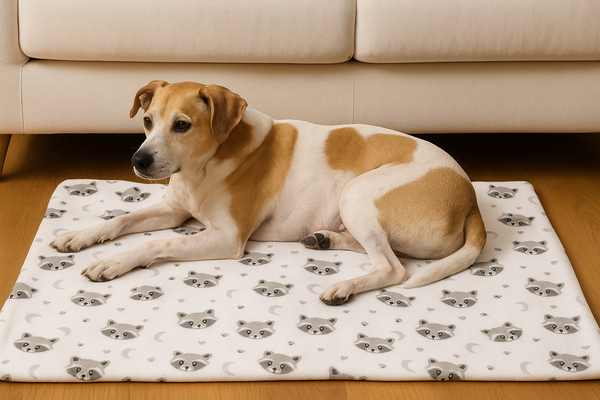 Kuscheldecke - Waschbären weiß