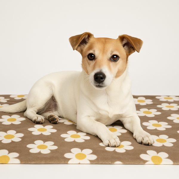 Kuscheldecke - Blumen braun