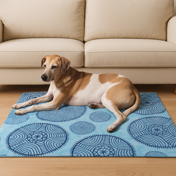 Kuscheldecke - Mandala hellblau