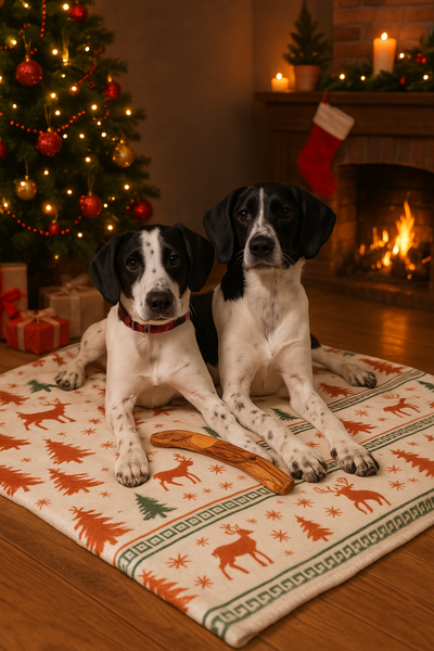 Kuscheldecke - Winter rot & grün