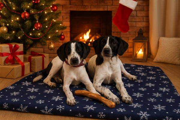 Kuscheldecke - Schneekristalle dunkelblau