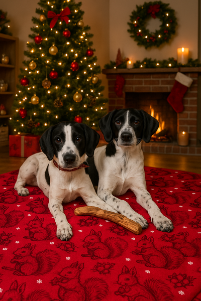Kuscheldecke - Winter-Eichhörnchen rot
